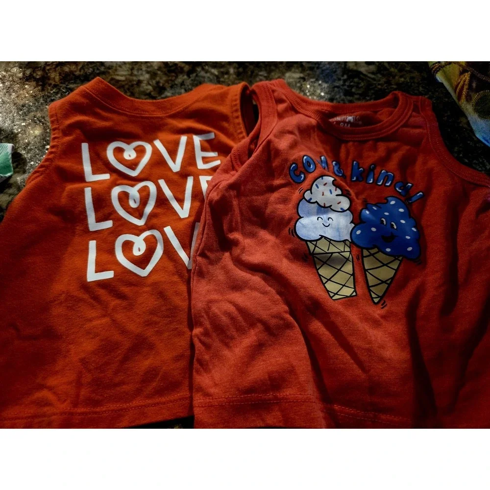 Lot of 11! Baby girl tanks. Shirt. Shorts shirt. Size 6-9 Months
